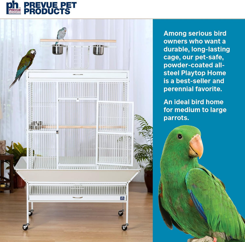 Pet Products Wrought Iron Select Bird Cage 3154C. Chalk White. 36-Inch by 24-Inch by 66-Inch