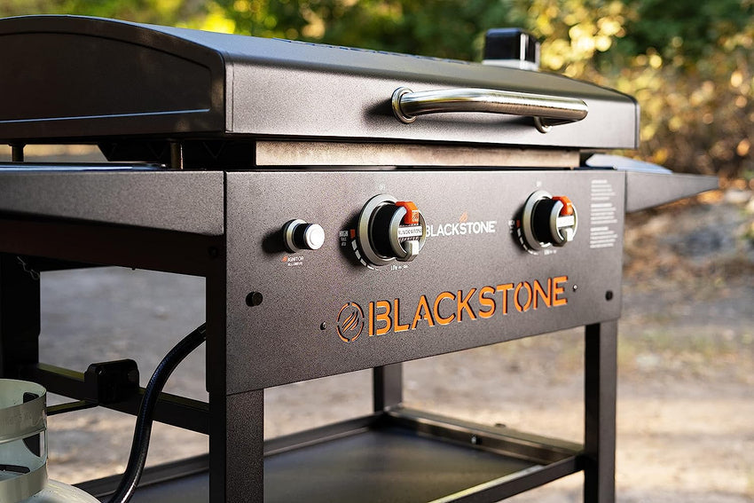 Blackstone 1883 Gas Hood & Side Shelves Heavy Duty Flat Top Griddle Grill Station for Kitchen. Camping. Outdoor. Tailgating. Countertop 28 inch Black