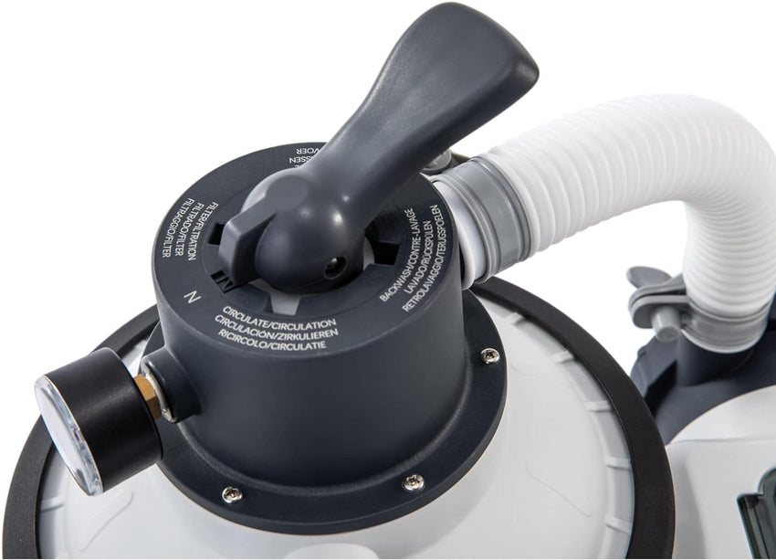 Intex 26651EG Krystal Clear 16 Inch 3.000 GPH Above Ground Pool Sand Filter Pump with Automatic Timer. GFCI. and 6 Function Control. Gray