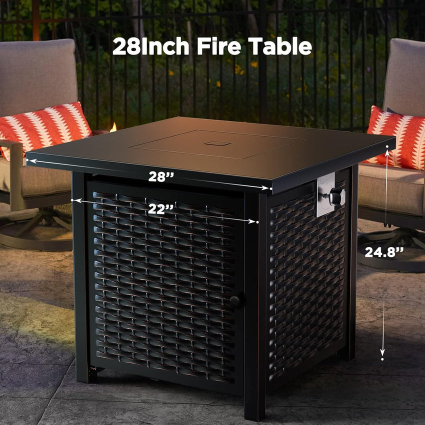 Gas Fire Pit Table. 50.000 BTU Outdoor Propane Fire Pit