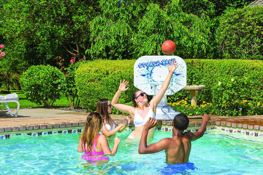 Splashback Poolside Basketball Game . Blue 34W x 38D x 45H in.