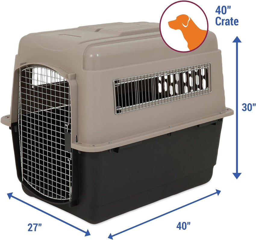 Petmate Ultra Vari Dog Kennel for Extra Large Dogs (Durable. Heavy Duty Dog Travel Crate. Made with Recycled Materials. 48 in. Long) 90 to 125 lbs. Made in USA