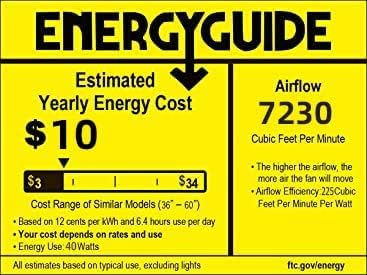 Ceiling Fans with Lights. 60 inch Outdoor Ceiling Fans with Lights for Patio and Remote Control. Modern Ceiling Fan with Light. 5 Solid Wood Blades 6-Speed Reversible DC Motor (Dark Brown)