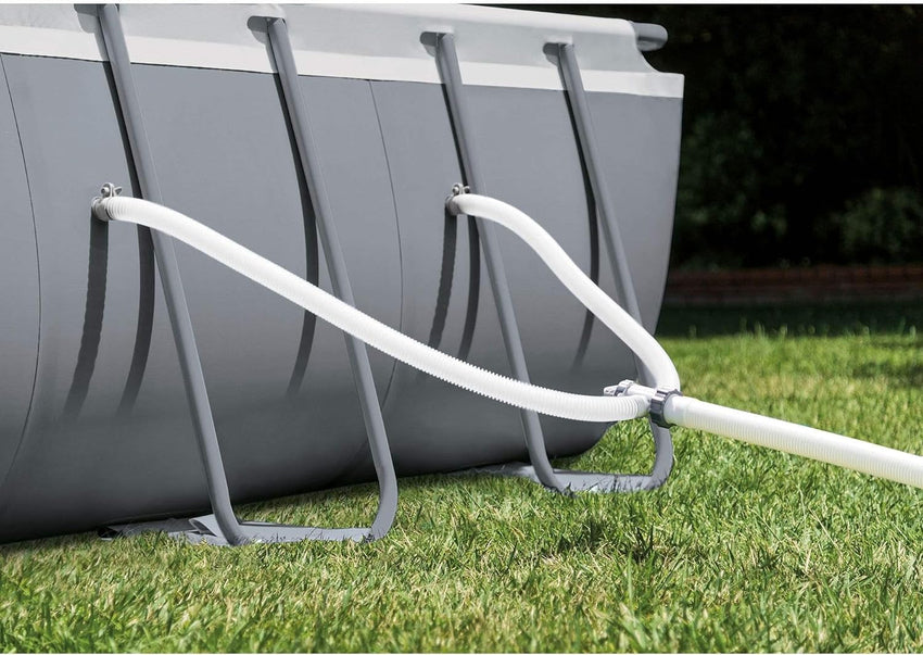 Rectangular Frame Above Ground Outdoor Swimming Pool Set with 1200 GPH Sand Filter Pump. Pool Cover and Ladder