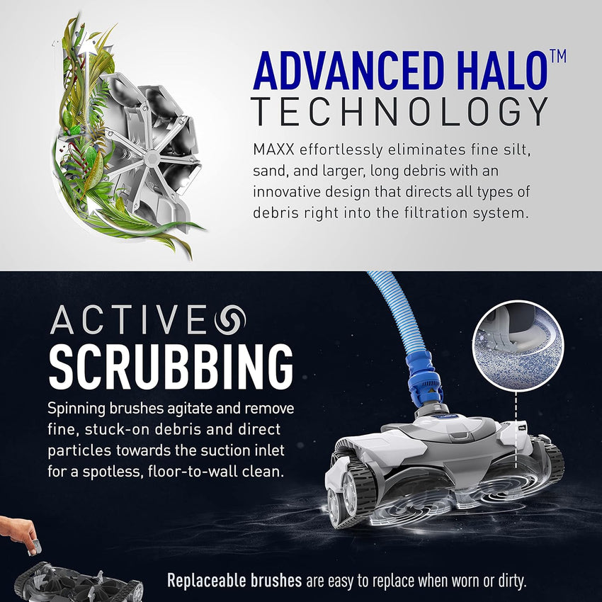 Premium Suction-Side Automatic Pool Cleaner for All In-Ground Pool Surfaces. Smart Navigation. Energy Efficient. Halo Technology for Easy Debris Removal