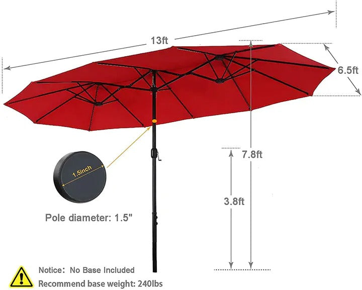 8 Pieces Patio Dining Set with Umbrella.Outdoor Furniture Set with 6 Sling Dining Swivel Chairs