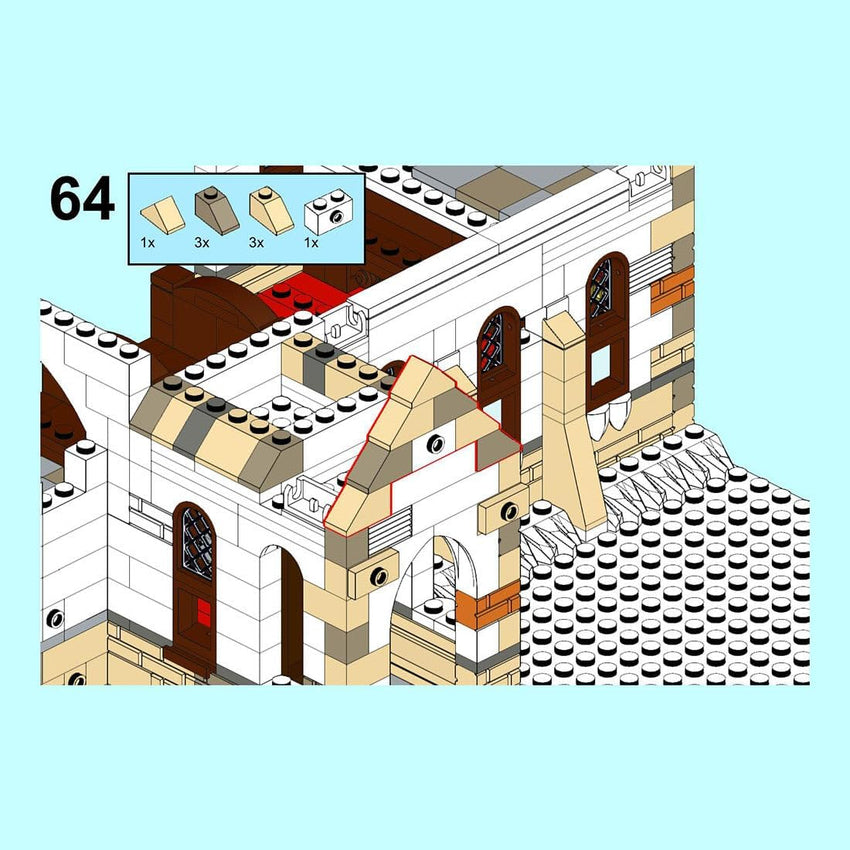 Christmas Country Church Building Kit. MOC-147549 Winter Modular Building Blocks Christmas House Building Block Building Toy (1769 Pieces)
