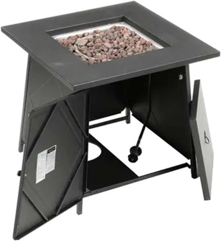 Four Seasons Patio Dual Heat 50.000 BTU Square Gas Fire Pit
