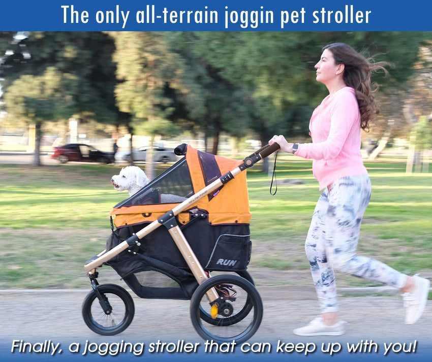Jogging Sports Stroller with Comfort Rubber Wheels/Zipper-Less Entry/1-Hand Quick Fold/Aluminum Frame for Small/Medium Dogs. Cats and Pets (Green Camo)