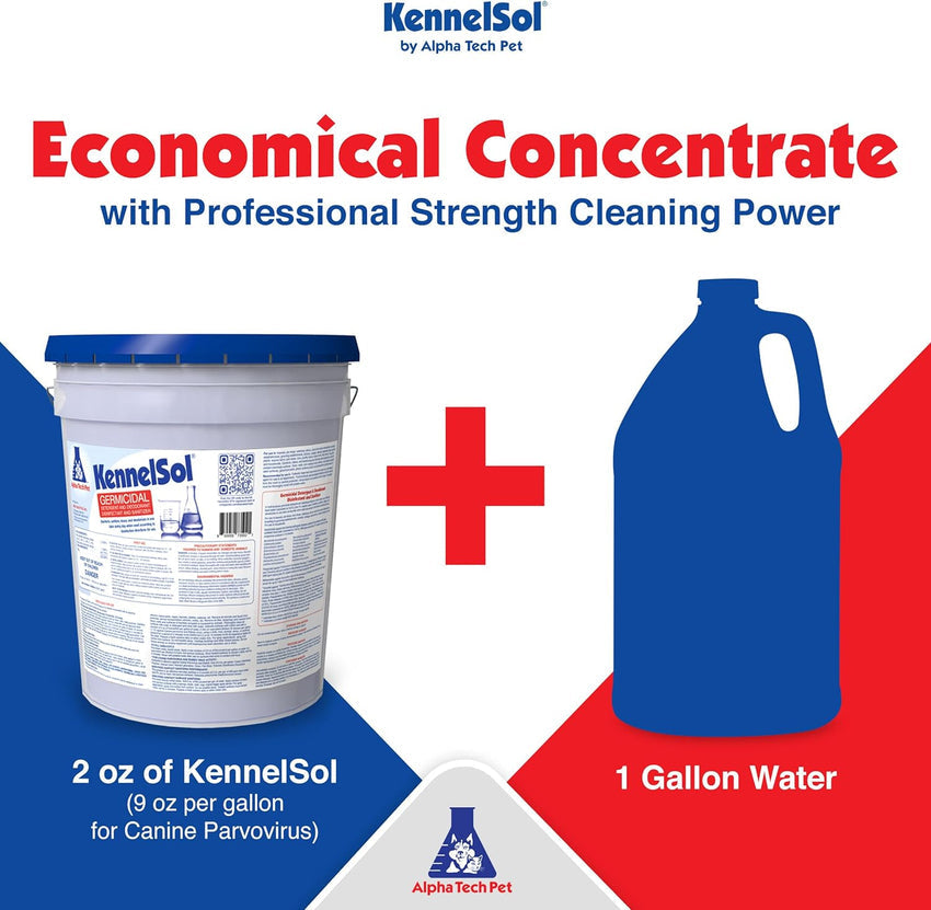 1-Step Kennel Cleaner - EPA Registered Liquid Concentrate Disinfectant and Deodorizer. Effective Against Bacteria and Viruses - 5 Gallons by Alpha Tech Pet