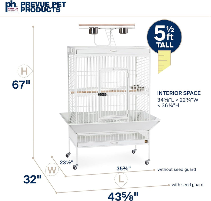 Pet Products Wrought Iron Select Bird Cage 3154C. Chalk White. 36-Inch by 24-Inch by 66-Inch