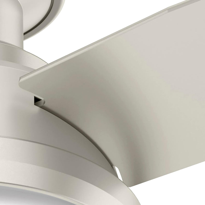 Hunter Fan Company Dempsey Low Profile Indoor / Outdoor Ceiling Fan with LED Light and Remote Control. 44. Matte Nickel
