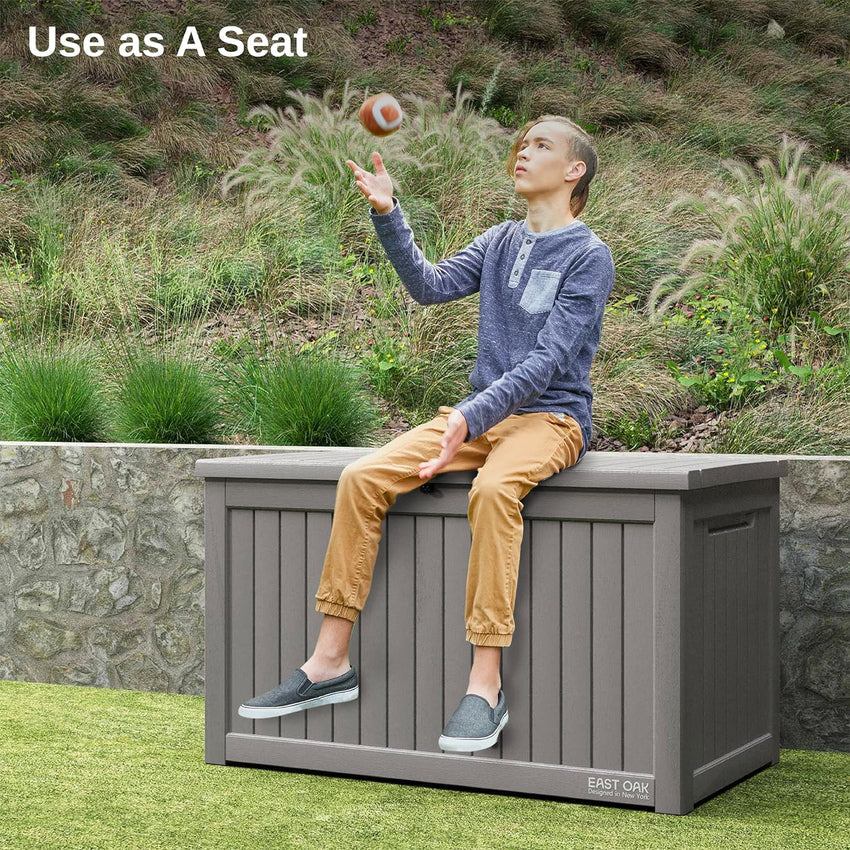 230 Gallon Deck Box. Outdoor Storage Box with Padlock
