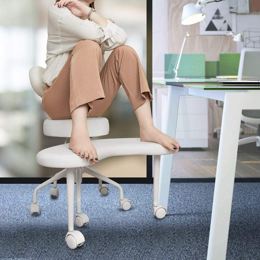 Pipersong Meditation Chair. Home Office Desk Chair. Cross Legged Chair with Lumbar Support and Adjustable Stool