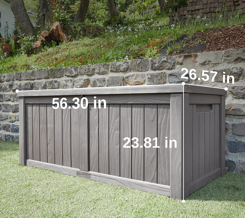 230 Gallon Deck Box. Outdoor Storage Box with Padlock