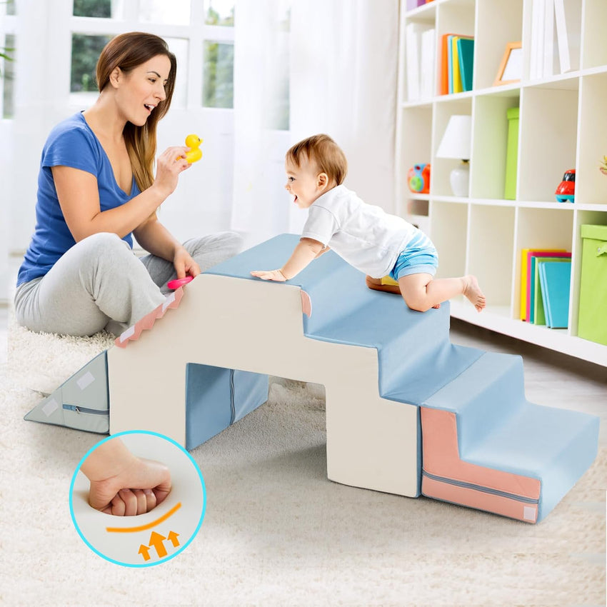 4 in 1 toddler foam climbing blocks. indoor soft climbing and crawling toys