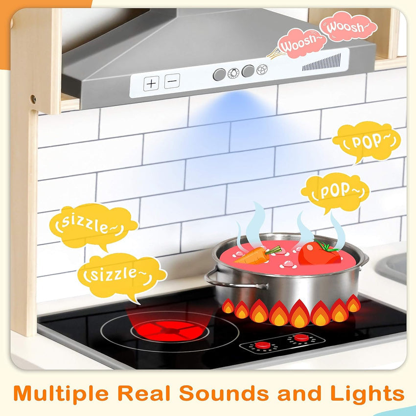Children's small land play kitchen. wooden children's play kitchen toy set