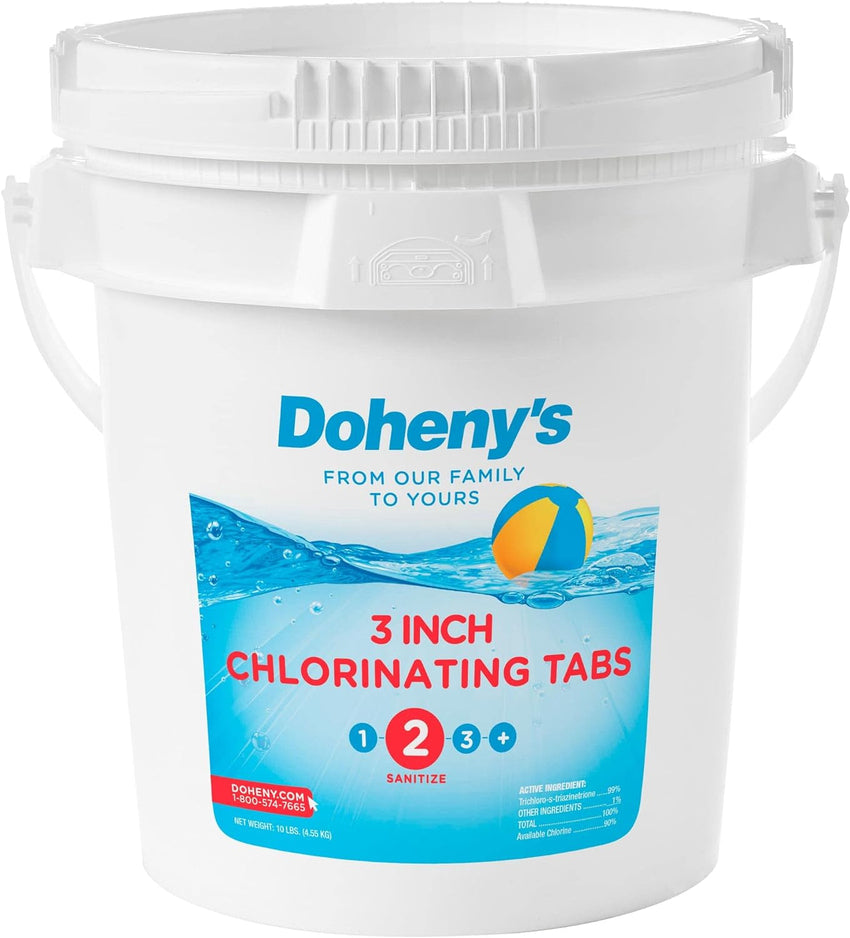 Doheny's 3 Inch Stabilized Chlorine Tablets | Pro-Grade Pool Sanitizer. Long Lasting. Slow Dissolving. 99% Pure Tri-Chlor. Individually Wrapped - 50lb