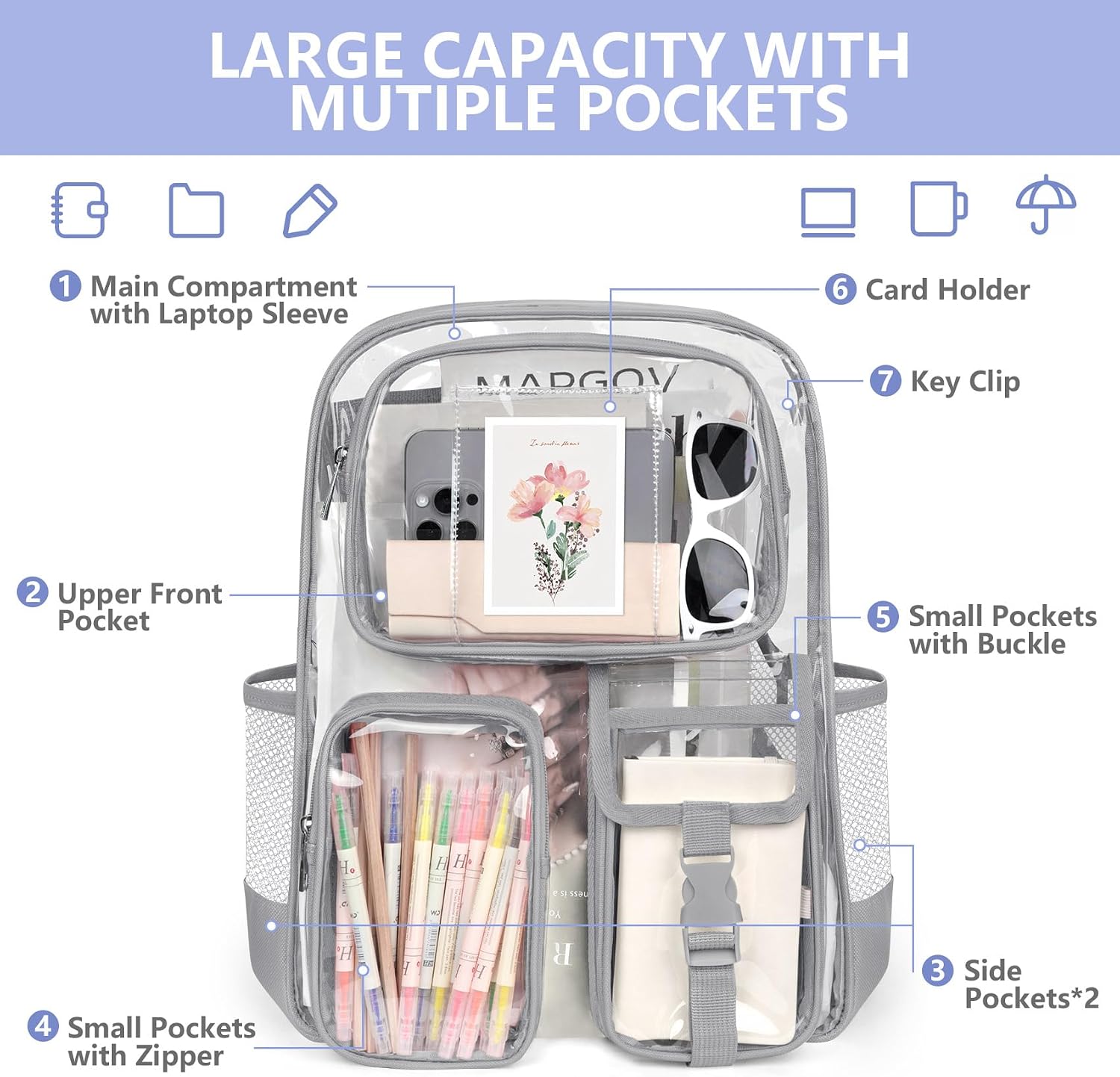 Clear Backpack for School