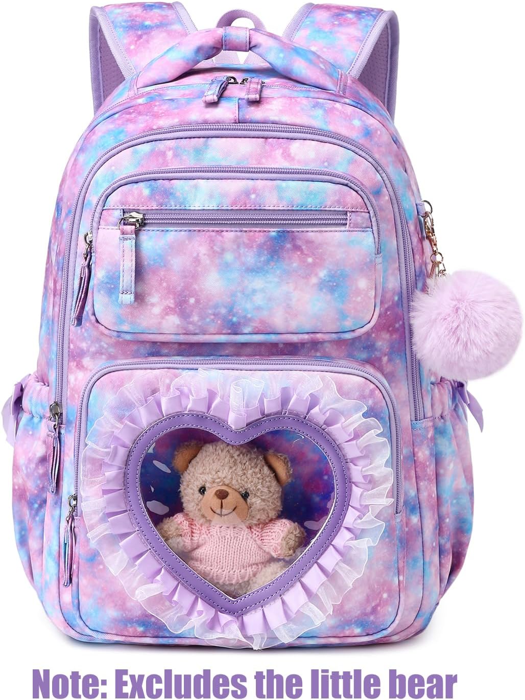 Kids Backpack for Girls Ages 6-12 with Sweet Heart Pocket