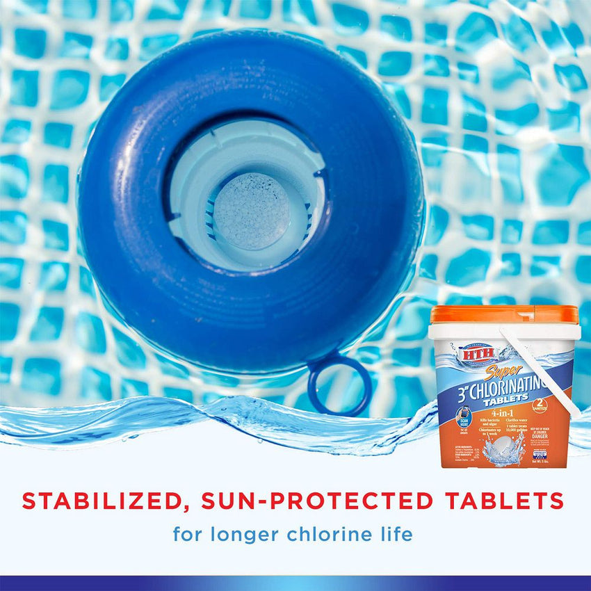 HTH 42034 Super 3′′ Chlorinating Tablets for Swimming Pools. 25 lbs
