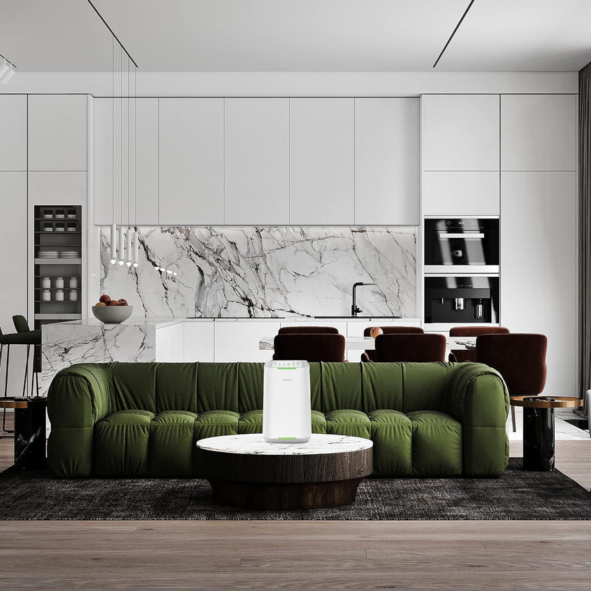 Smart Air Purifiers. ZERO Waste & ZERO Filter Replacements. Covers Up to 2002 Sq.Ft. for Home Large Room Bedroom. 30°. 60°. 90° Vents. 6 Fan Speeds. Sleep Mode. Timer. white