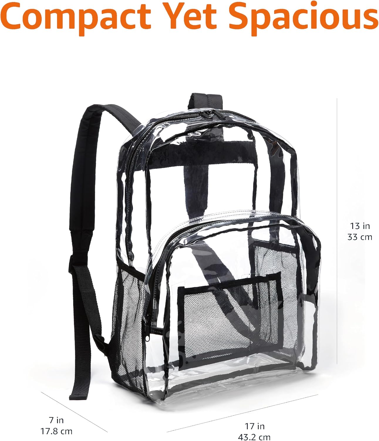 Basics Transparent Clear School Backpack