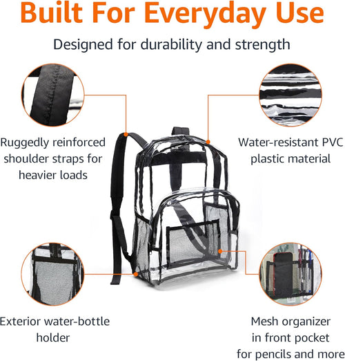 Basics Transparent Clear School Backpack