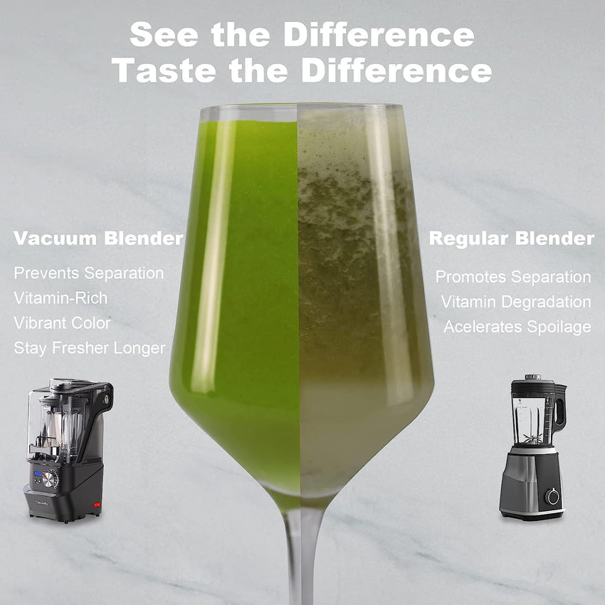 Kitchen Quiet Professional Blender: Vacuum Commercial Blender for Shakes and Smoothies - 56 Ounce Industrial Countertop Blender - 1500 Watt High Power Smoothie Blender with Guard. 29015 (Black)