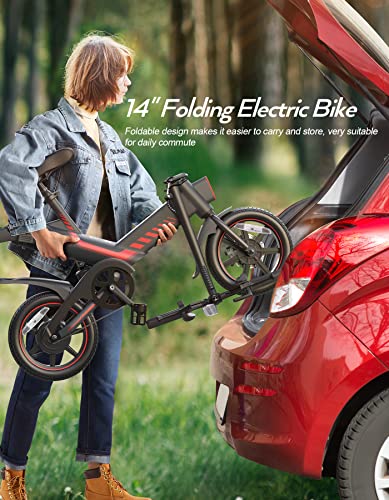 Sailnovo 14'' Electric Bicycle for Adults and Teenagers. Folding Electric Bike with Built-in Li-ion Battery
