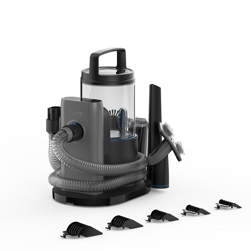 Professional Plus Pet Grooming Vacuum Kit. 5 Pet Grooming Tools. 2L Canister. Works for All Dogs. Cats. and Pet Fur