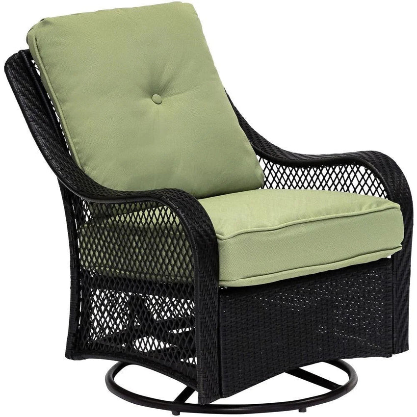 5-Piece Steel Patio Fire Pit Conversation Set with Navy Blue Cushions. Swivel Gliders and Square Fire Pit Table