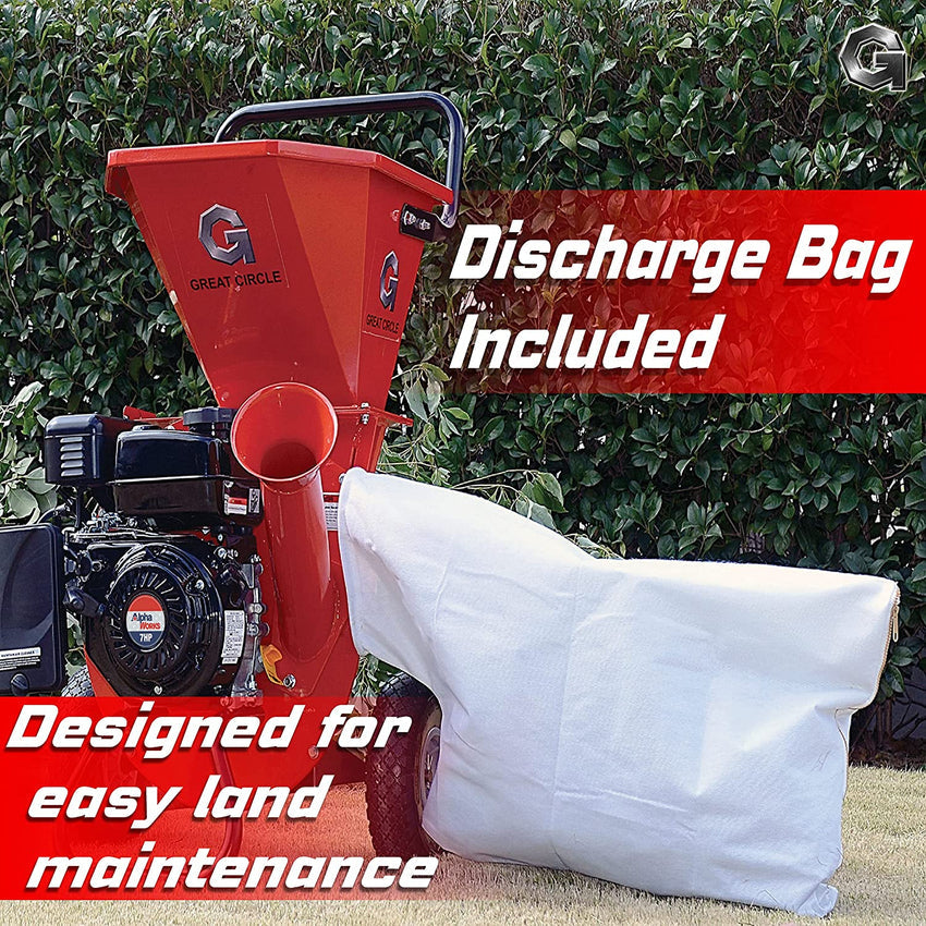 GreatCircleUSA Wood Chipper Shredder Mulcher Heavy Duty Gas Powered