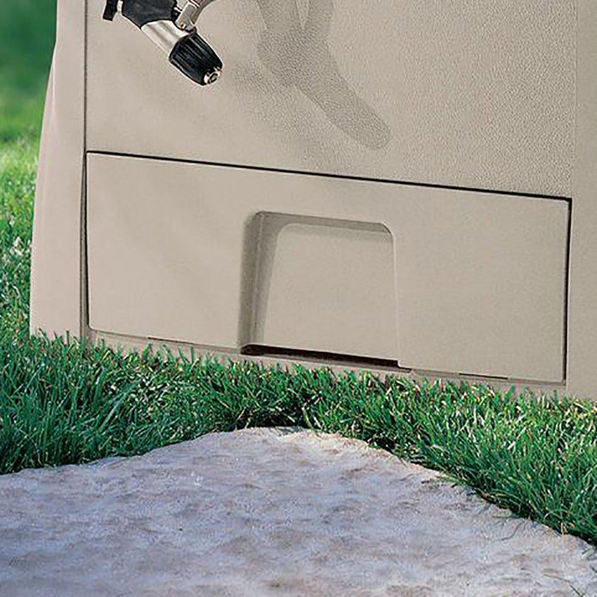 Suncast 100 ft. Powerwind Auto Power Rewind Hose Reel. Light Taupe