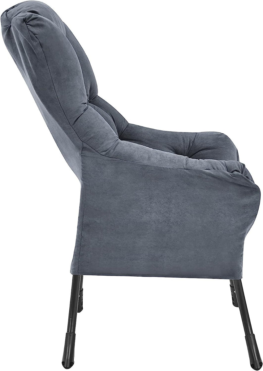 Living and More High Back Sofa Chair. Modern Fabric Lazy Chair. Accent Contemporary Lounge Chair. Cool Grey