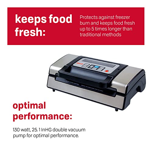 Nesco Deluxe Food VS-12 Vacuum Sealer. 130 Watts. Kit Bags & Viewing Lid
