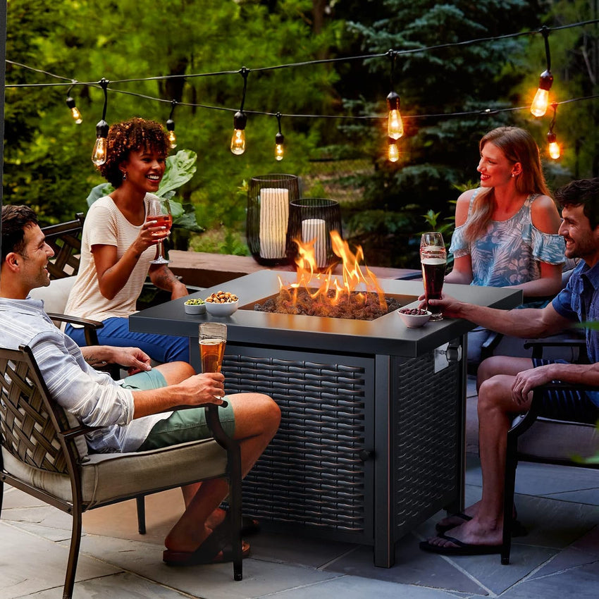 Gas Fire Pit Table. 50.000 BTU Outdoor Propane Fire Pit