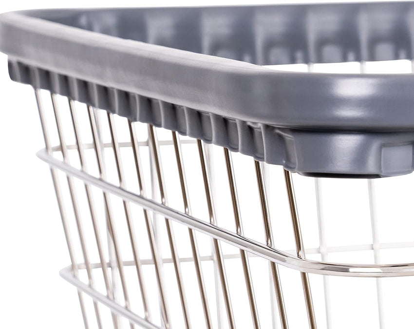 Heavy Duty Wire Laundry Cart with Double Rod Rack