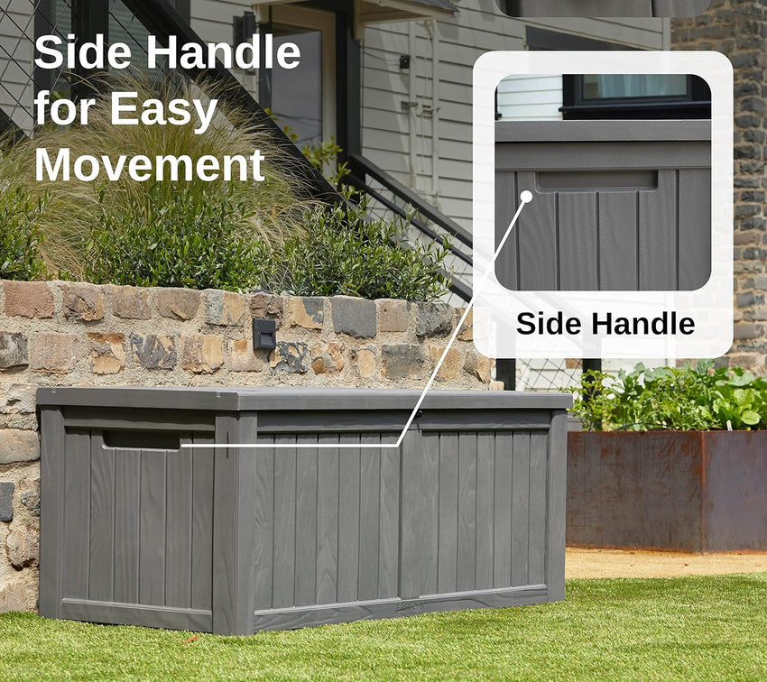 230 Gallon Deck Box. Outdoor Storage Box with Padlock