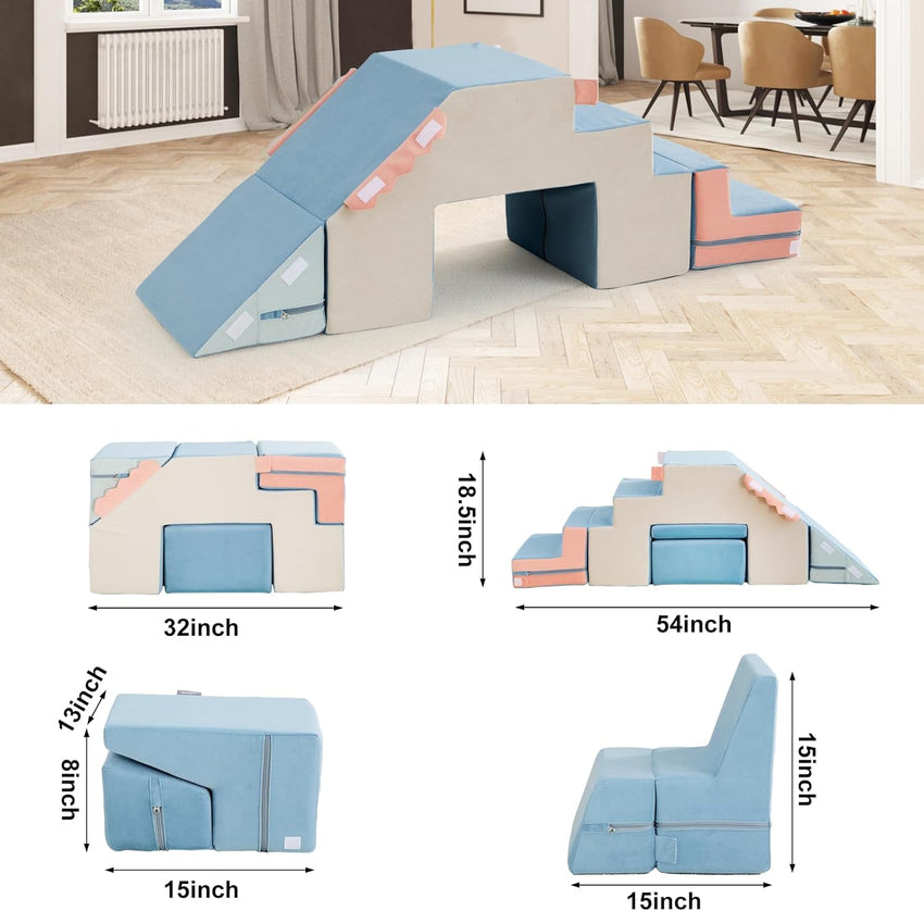4 in 1 toddler foam climbing blocks. indoor soft climbing and crawling toys