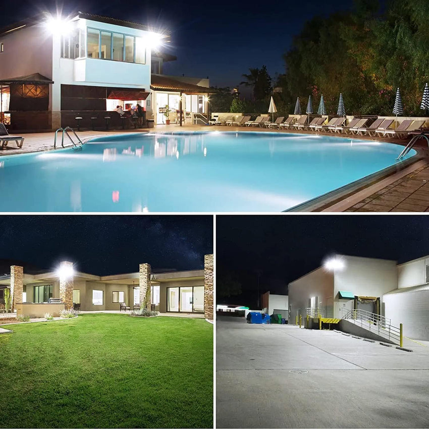 3 Pack 200W LED Flood Light.Super Bright Exterior Security Lights With Plug.IP66 Waterproof Outdoor Flood Light. 22800lm 5000K Daylight White Floodlight for Yard. Garden.Basketball Court. Arena
