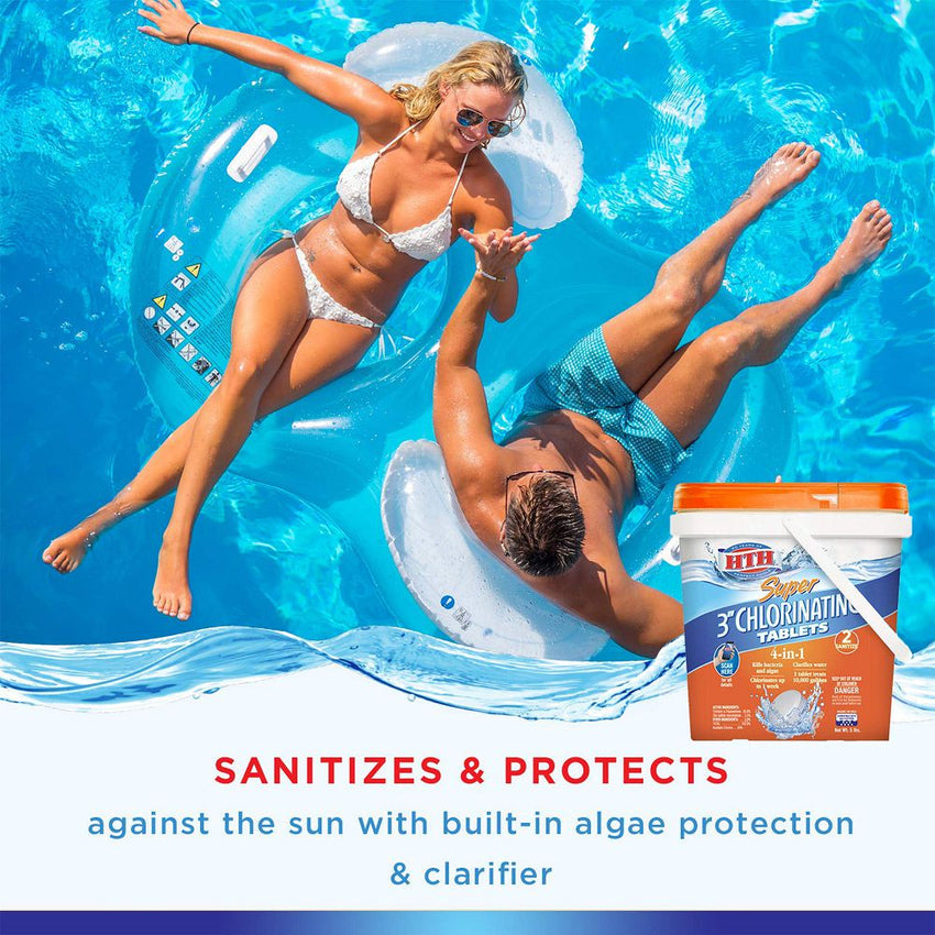 HTH 42034 Super 3′′ Chlorinating Tablets for Swimming Pools. 25 lbs