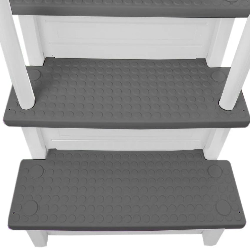 Select Anti-Slip in-Pool Steps | Gray | for Above Ground Swimming Pools | Can Mount to Decks 48 to 54 H | Safety Stairs Capacity Up to 300 lbs